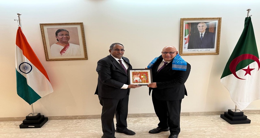 H.E Mr. Abdenor KHELIFI, Ambassador of Algeria and Mr Raja Bhanu, Director General, Pharmexcil