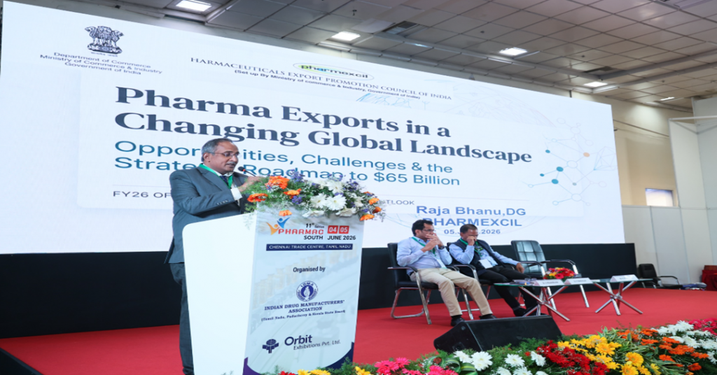 Mr Raja Bhanu, Director General, Pharmexcil, participated as a Guest Speaker in the 11th Edition of Pharmac South 2026, and delivered  talk on  “Pharma Exports in a Changing Global Landscape: Challenges, Opportunities”