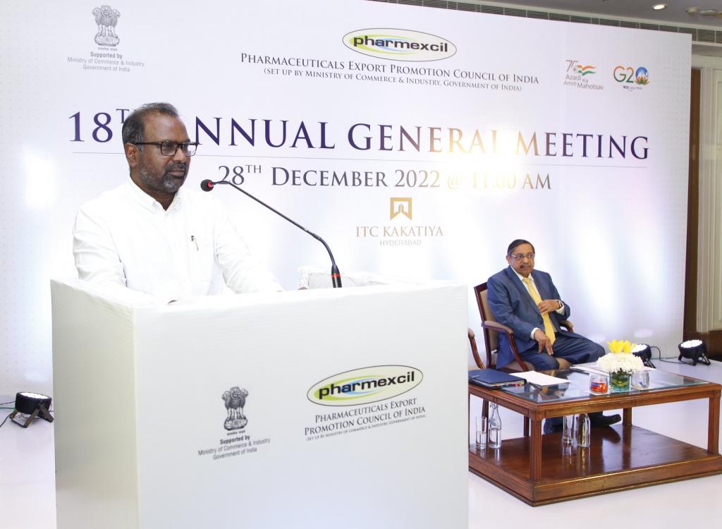 28 Dec 2022: Pharmexcil conducted 18th AGM at Hyderabad. Mr.S V Veerramani of Fourrts (India) Labs assumed charge as Chairman of Pharmexcil for the period 2022-24 in the 18th AGM held on 28.12.2022