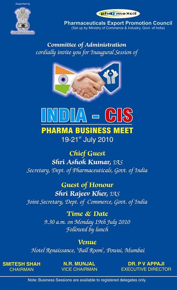Invitation to Indian Delegates