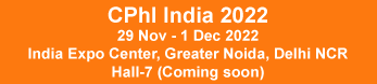 CPhI India 2022 29 Nov - 1 Dec 2022 India Expo Center, Greater Noida, Delhi NCR