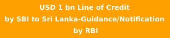 USD 1 bn Line of Credit by SBI to Sri Lanka-Guidance/Notification by RBI